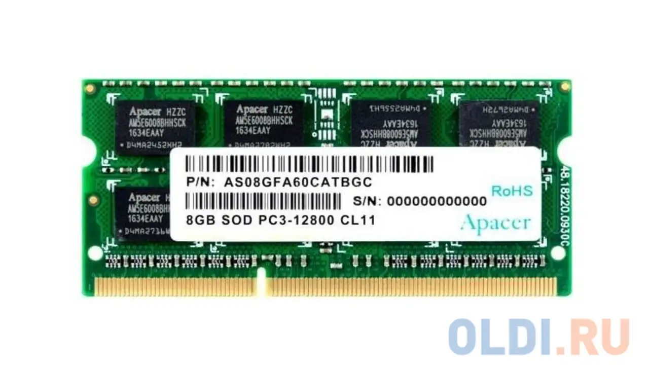 Оперативная память для ноутбука apacer as08gfa60catbgc so-dimm 8gb ddr3 1600 mhz, фотография 1
