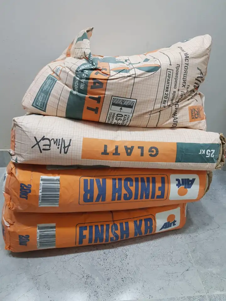Продам остатки сухие строительные смеси по 2500 теге за мешок, ГЛАТ-2 мешка, ФИНИШ-2 мешка, кафельный клей СЭТ-300 -1 м, фотография 2