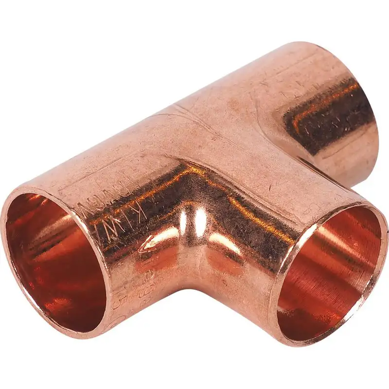 Тройник медный 1 мм, D2 12; 1 1:8; 10... дюйм, D3 22; 1 5:8; 15... дюйм, фотография 1