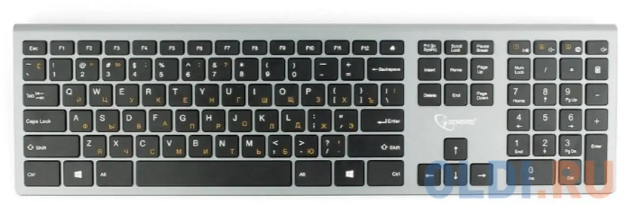 Клавиатура беспроводная gembird kbw-1 usb серебристый, фотография 1