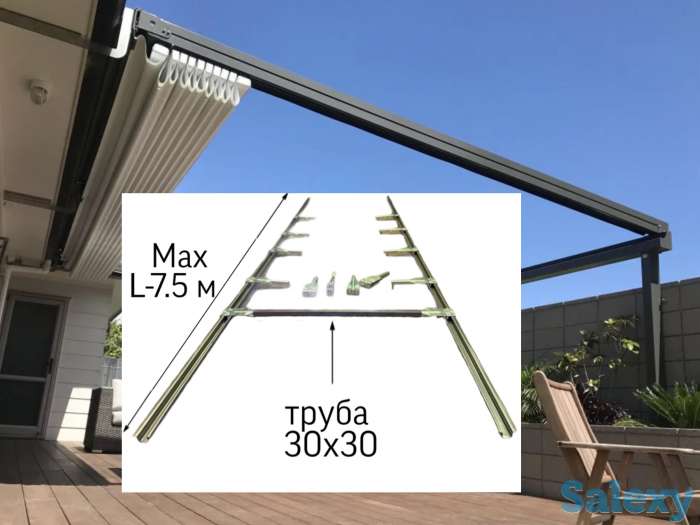 Cдвижные крыши для беседки,террас,веранд,бассейнов,летних кафе 13,6 метра, фотография 2