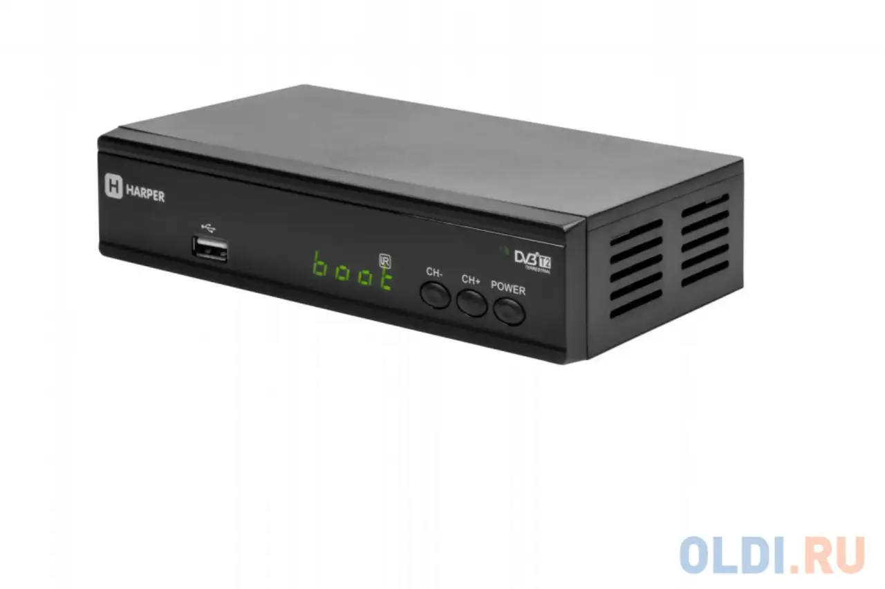 Цифровой телевизионный dvb-t2 ресивер harper hdt2-2030 экран, черный,full hd, dvb-t, dvb-t2, фотография 1