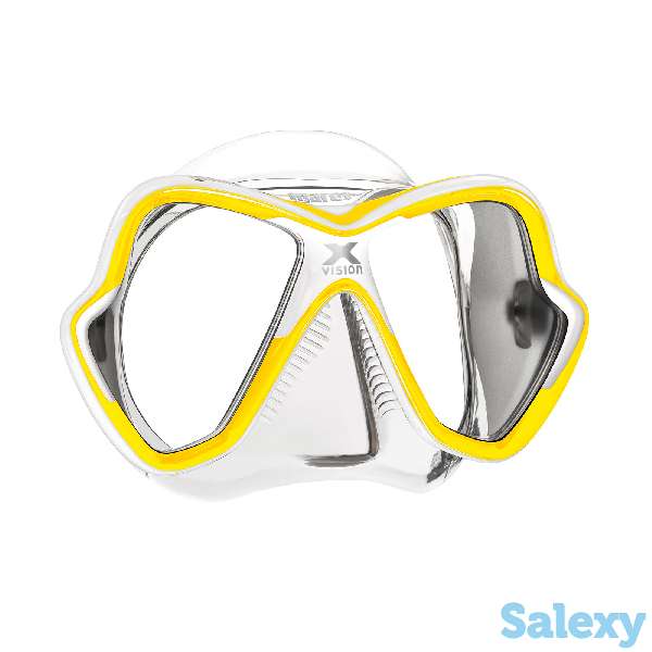 Маска для плавания mares x-vision, для взрослых - ц.обт.прозрачный, ц.р.бело-желтый, фотография 3