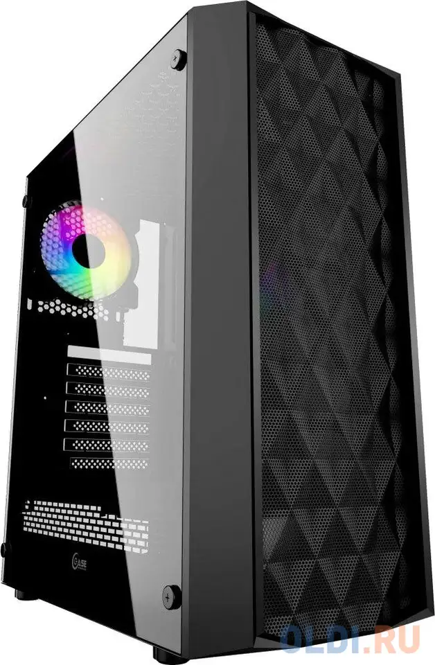 Корпус atx powercase diamond mesh led без бп чёрный, фотография 1