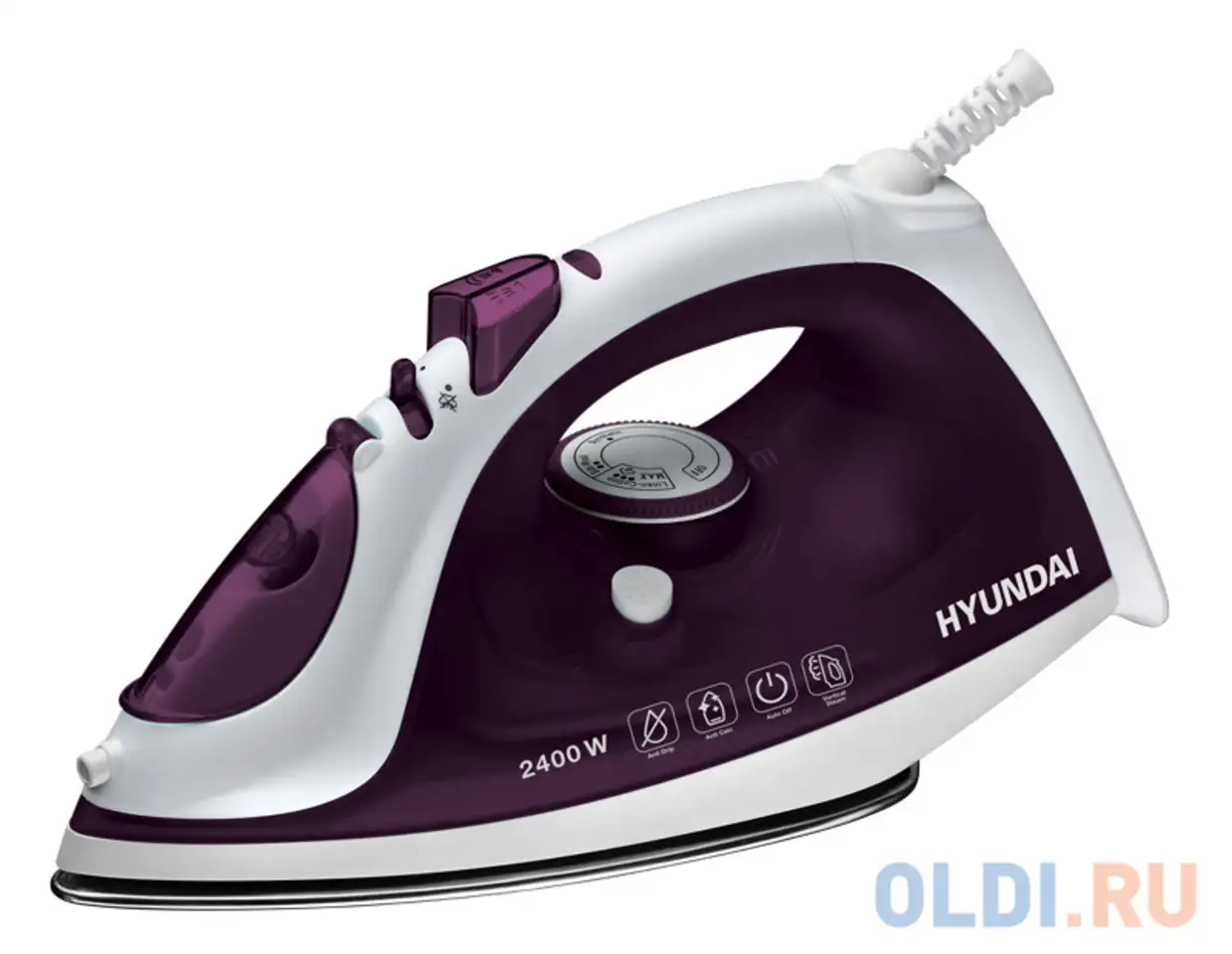Утюг hyundai h-si01961 2400вт белый фиолетовый, фотография 1