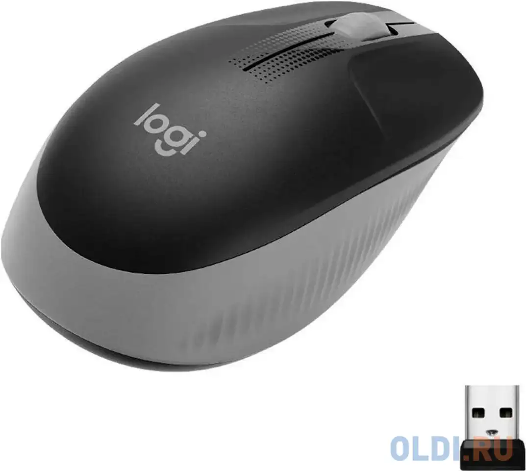 Мышь беспроводная logitech m191 чёрный серый usb + радиоканал, фотография 1