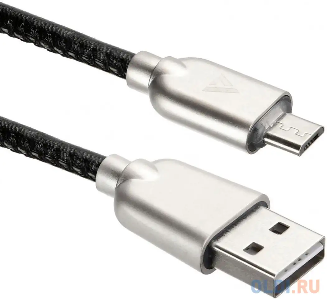 Кабель microusb 1м acd acd-u926-m1b круглый черный, фотография 1