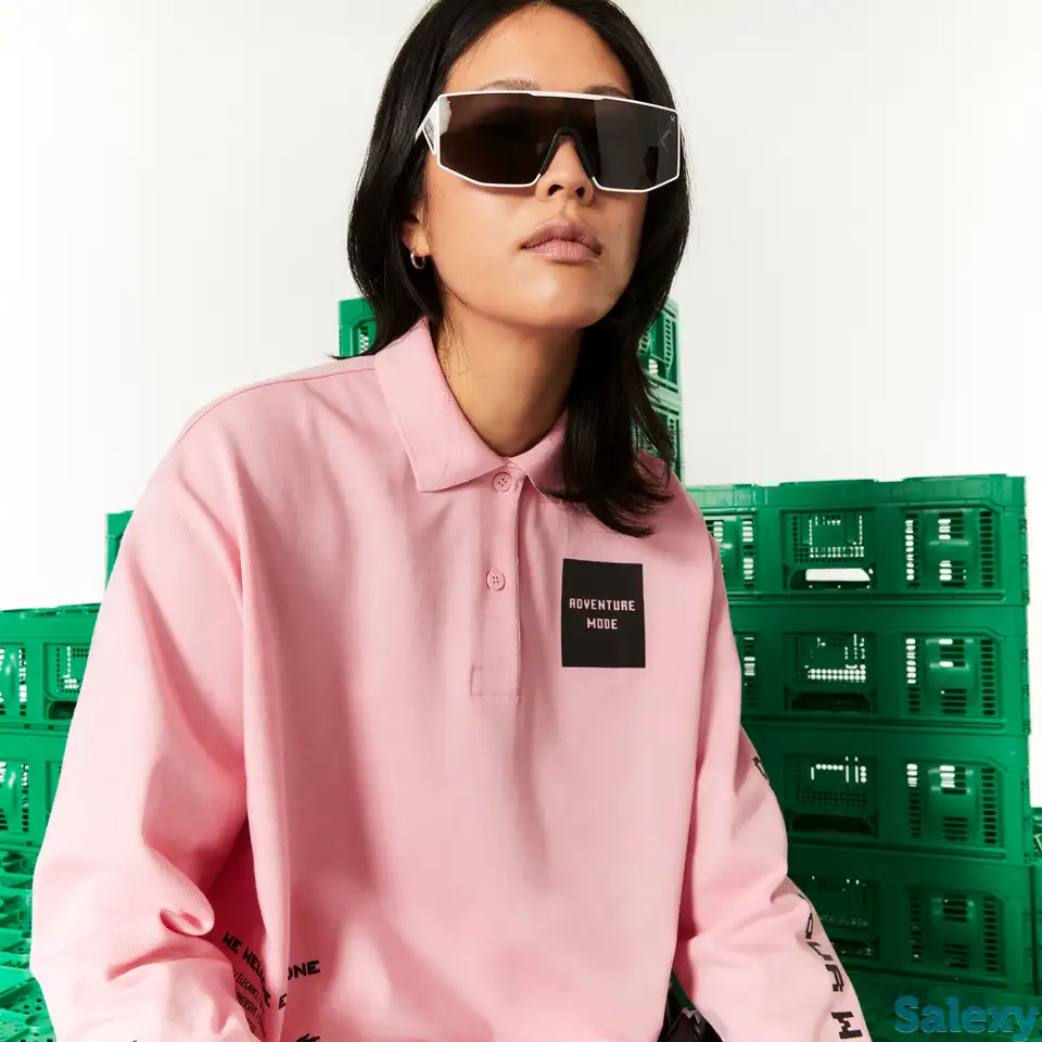 Женское поло lacoste l!ve x minecraft oversized, фотография 1