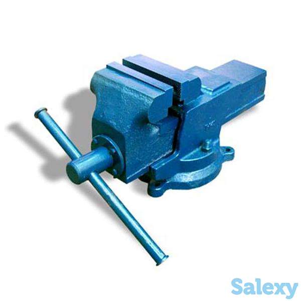 Тиски слесарные чугунные поворотные ТСЧ-140, фотография 1