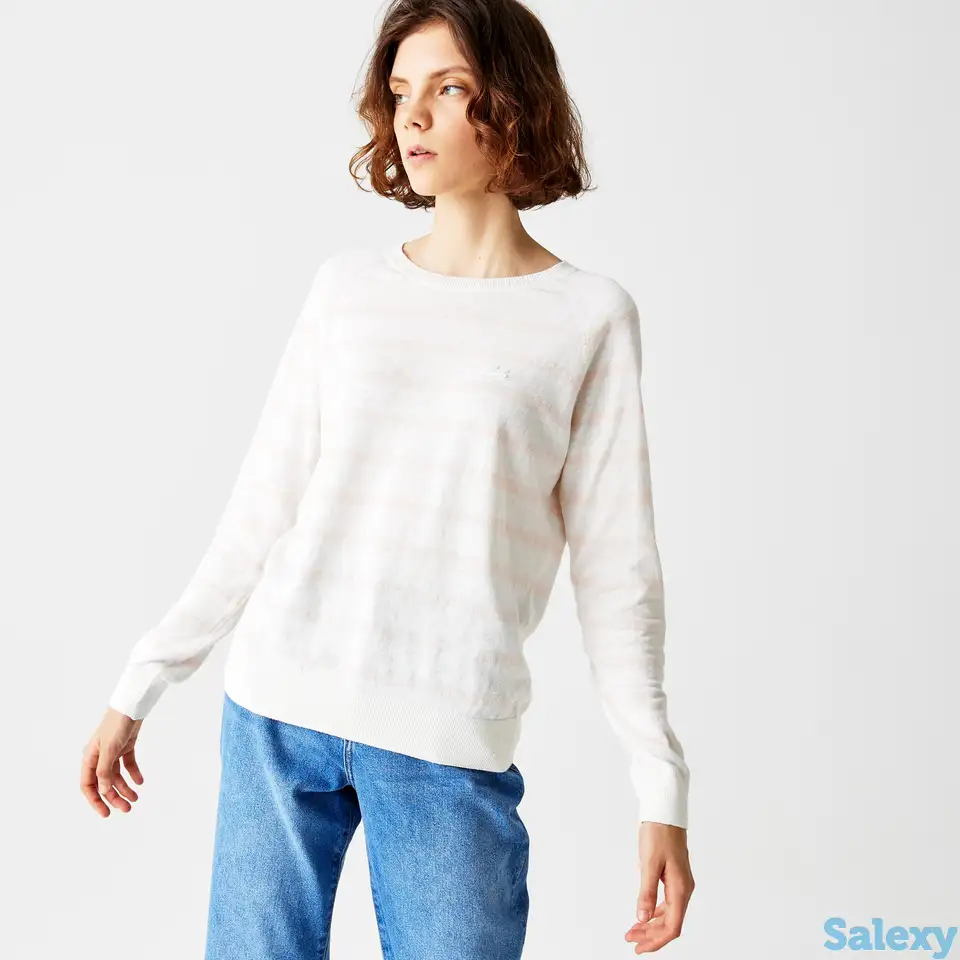 Женский свитер lacoste из смеси хлопка и льна, фотография 1