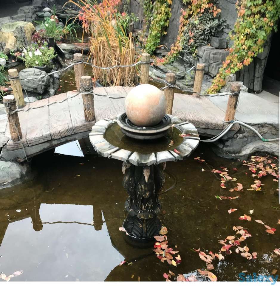 искусственный водопад, ландшафтный дизайн, скулптура, фонтан., фотография 5