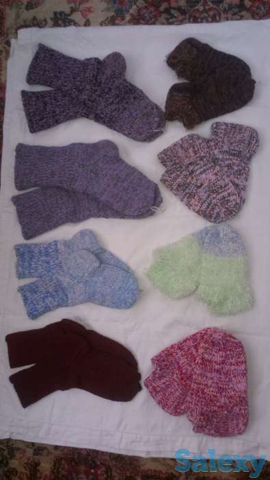 Носки и следики тёплые, вязаные для дома и для спорта., фотография 1