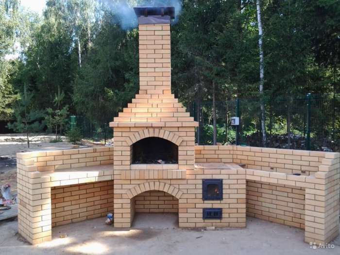 Барбекю комплекс, печь казан, мангал-камин, коптильня, тандыр, фотография 1