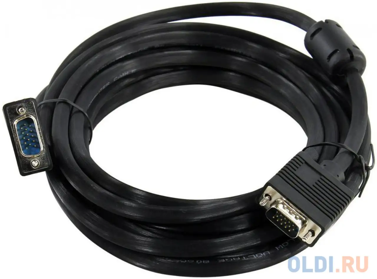 Кабель для монитора 5bites apc-133-050 vga сигнальный hd15m/hd15m ферр.кольца 5м, фотография 1