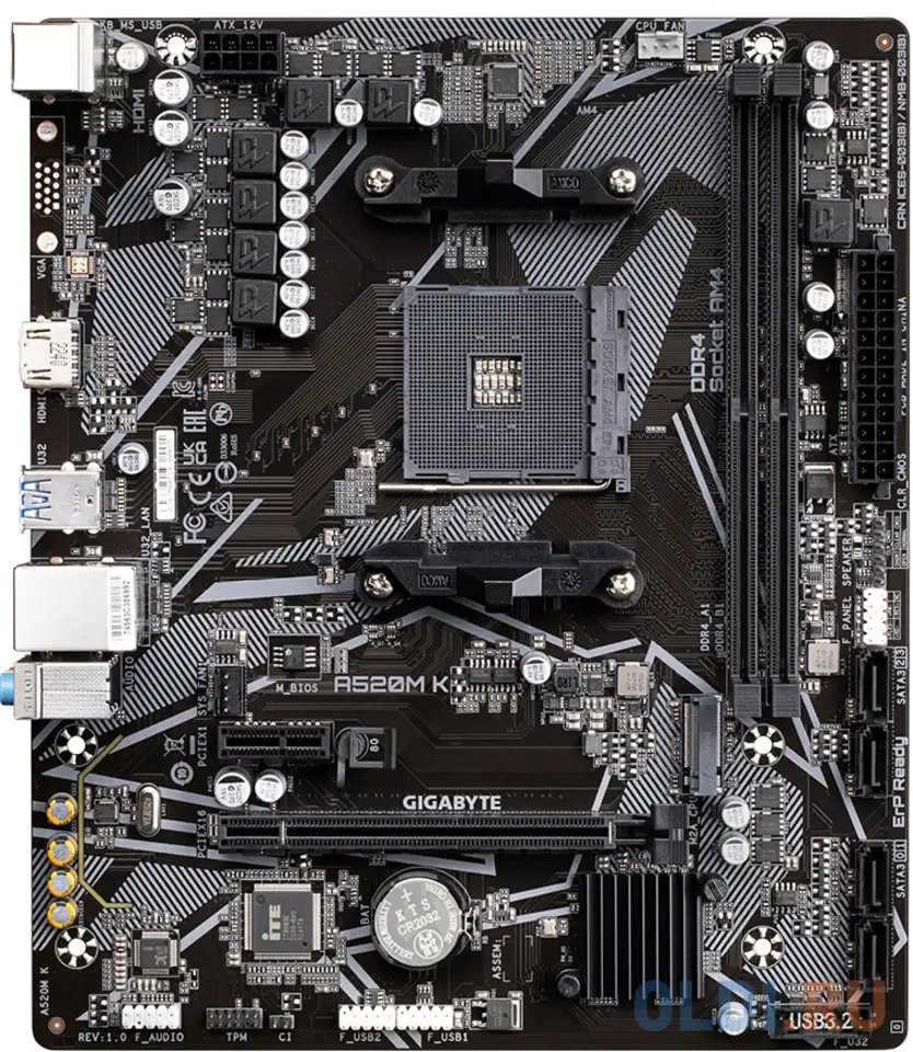 Материнская плата gigabyte a520m k, фотография 1