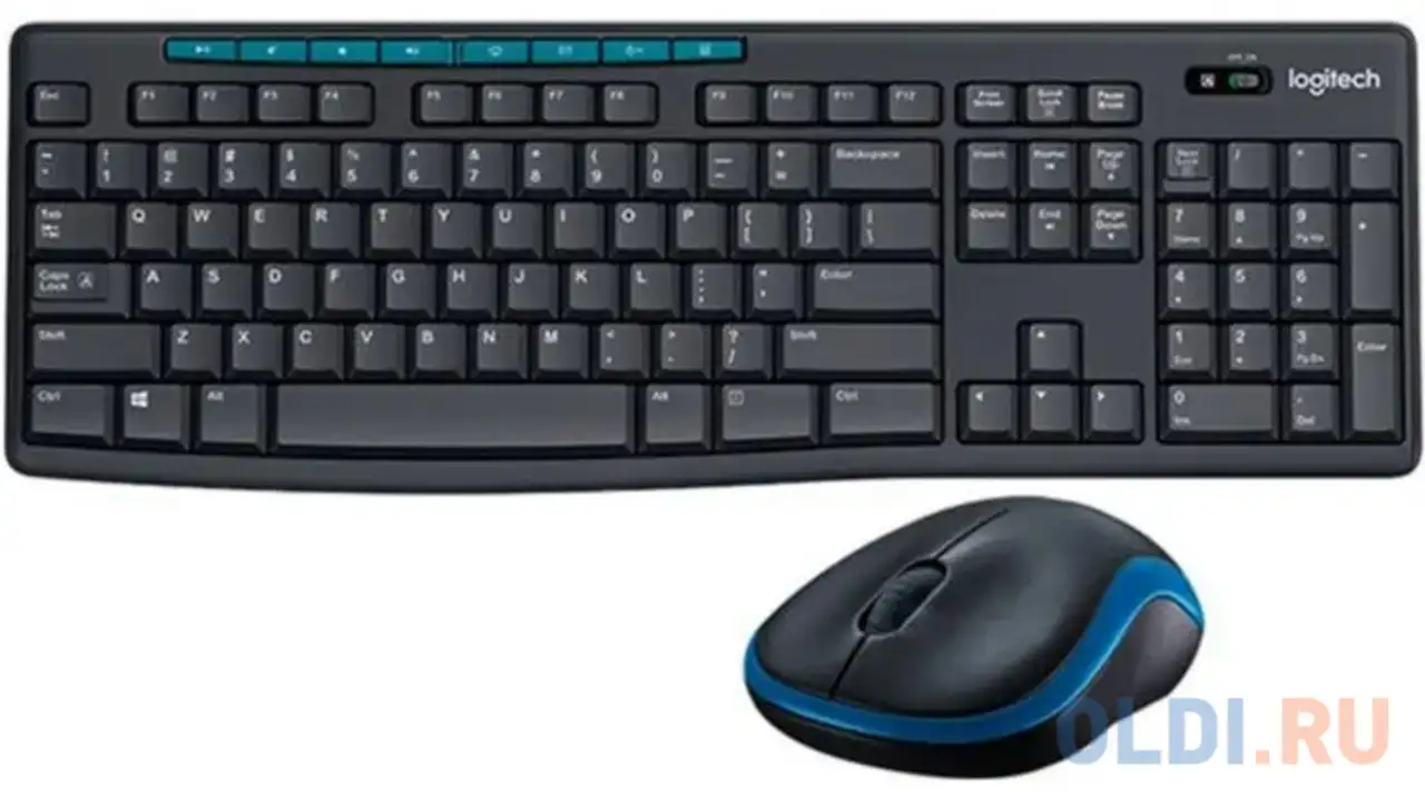 Комплект беспроводной logitech mk275 клавиатура черная, 112 клавиш с защитой от, фотография 1