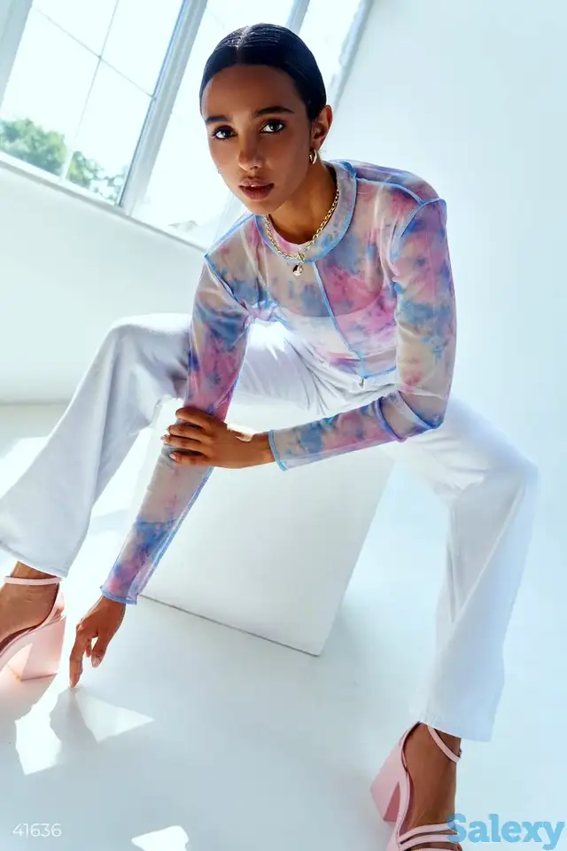 Прозрачный топ из сетки, фотография 1