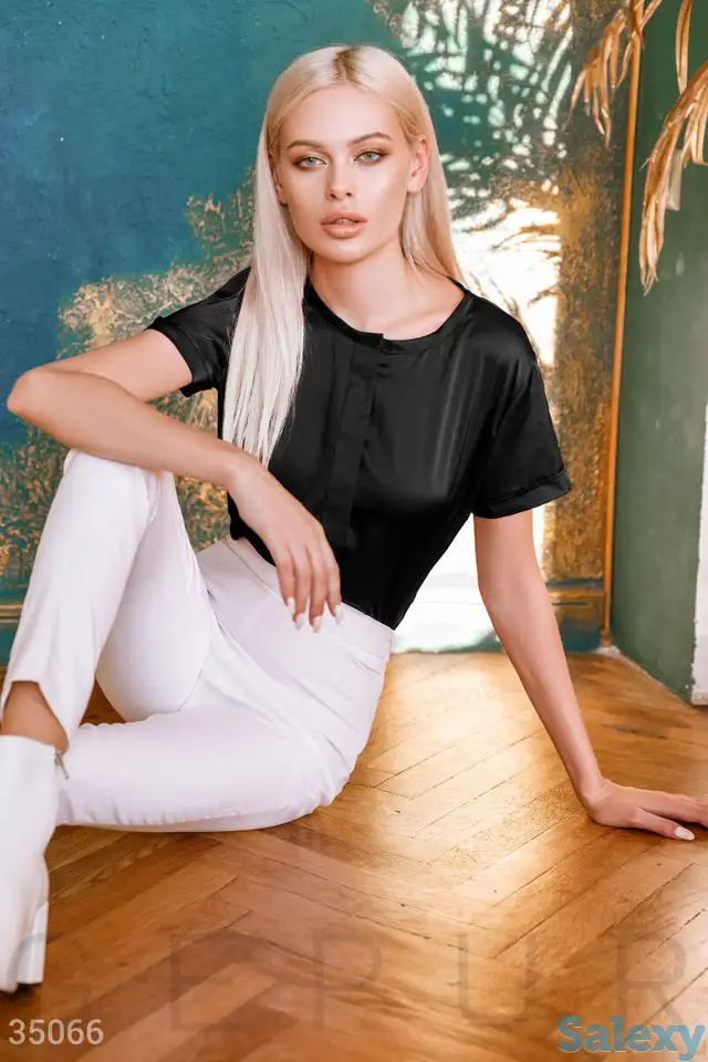 Черная шелковая блуза, фотография 1
