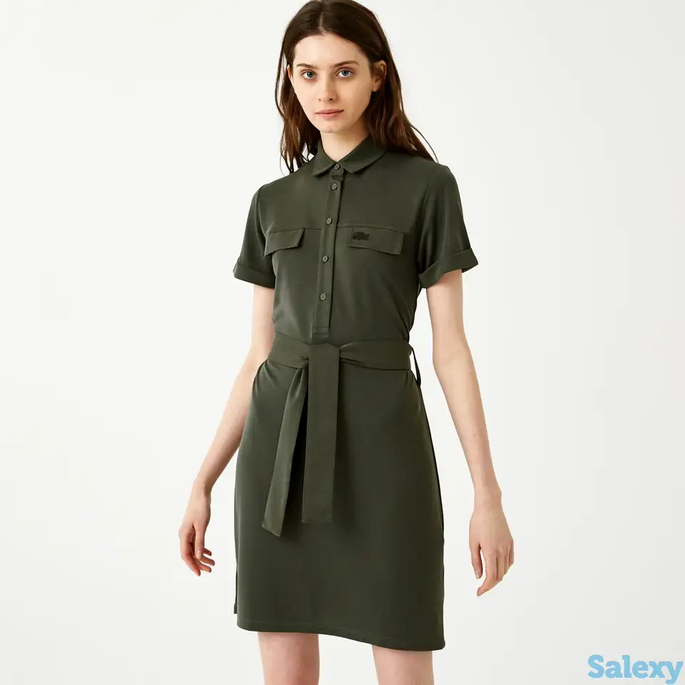 Женское платье lacoste с коротким рукавом и воротником-рубашкой, фотография 1