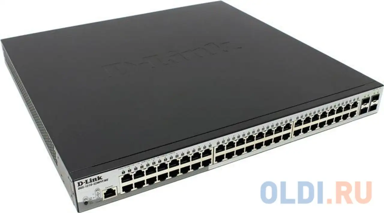 Коммутатор d-link dgs-1210-52mpp/me/b1a 48g 4sfp 48poe 740w управляемый, фотография 1
