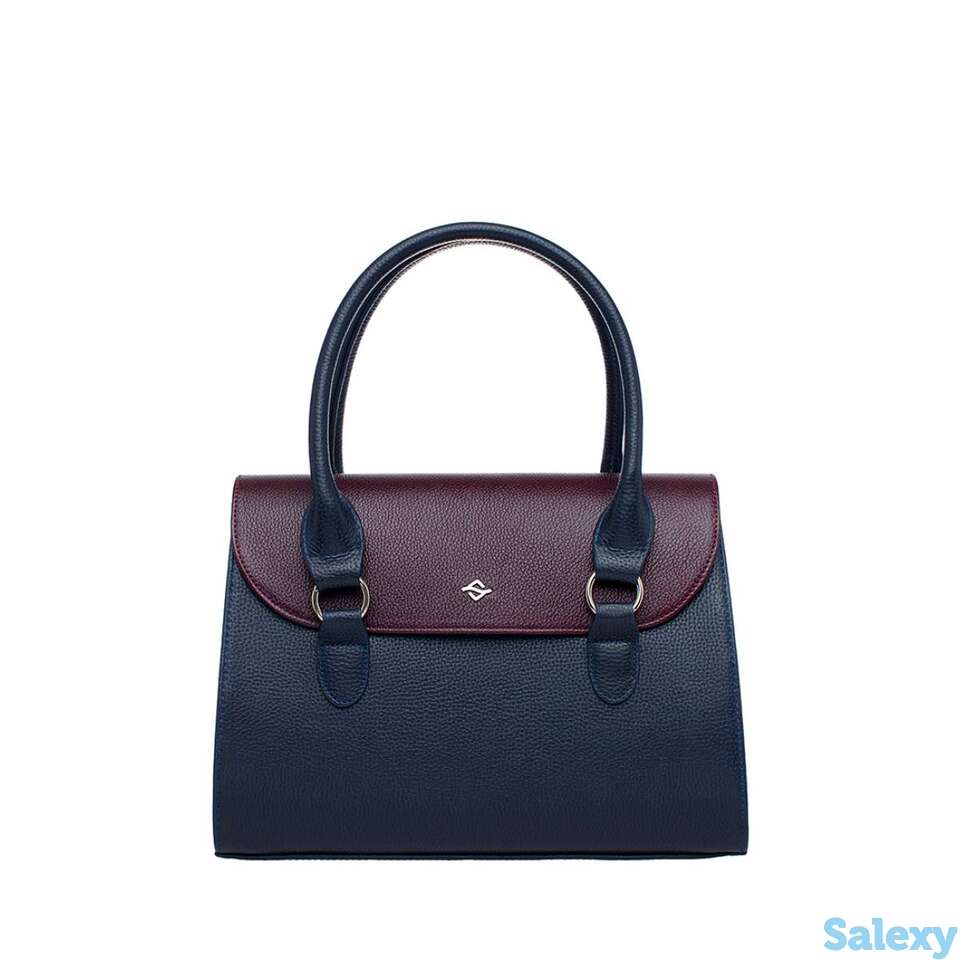 Женская кожаная сумка bloy dark blue/burgundy, фотография 3