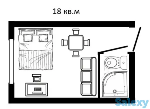 Продам 1-комн. квартиру 18 кв.м затенге, фотография 6
