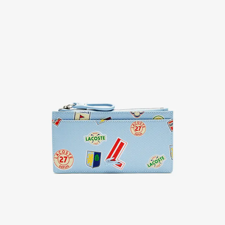Кошелёк lacoste chantaco с крупным принтом из кожи на молнии, фотография 1
