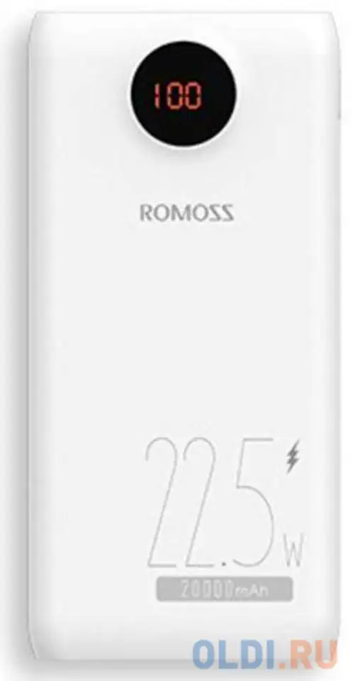 Внешний аккумулятор power bank 20000 мач romoss sw20pf белый, фотография 1