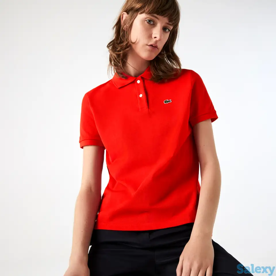 Женское поло lacoste classic fit из дыщащего мягкого хлопка peqie, фотография 1