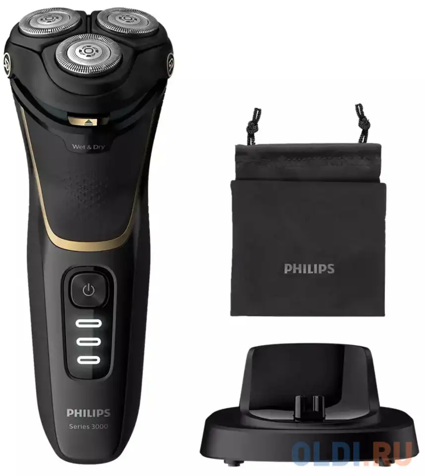 Бритва philips s3333/54 чёрный золотистый, фотография 1