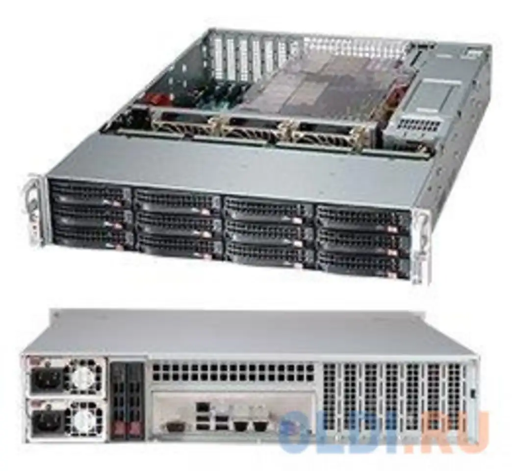 Серверный корпус 2u supermicro cse-826be1c4-r1k23lpb 2 х 1200 вт чёрный, фотография 1