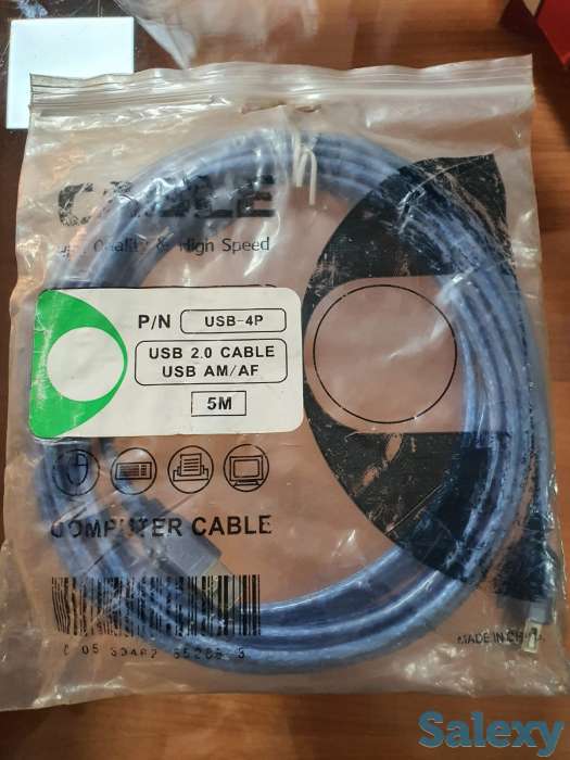 Кабель-удлинитель, USB AM-AF, скоростной USB 2.0, 5 метров Качество, фотография 3