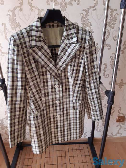 Пиджак зеленый в клеточку, фотография 1