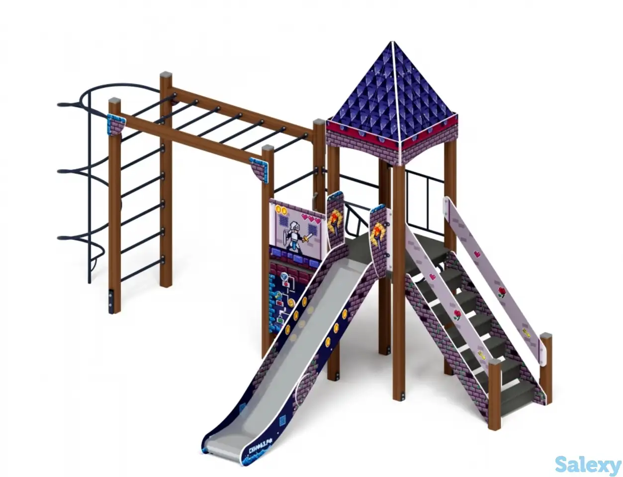 Детский игровой комплекс «замок» (пиксель) 2.18.03-03 h=1500, фотография 1