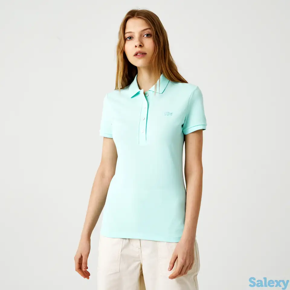 Женское поло lacoste slim fit из эластичного хлопка, фотография 1