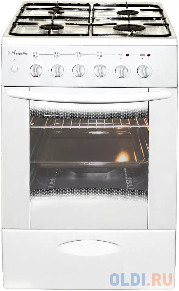 Плита комбинированная лысьва эг 401 мс-2у белый (стеклянная крышка), фотография 1