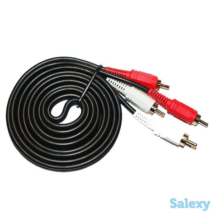 Продам аудио-видео кабель 2 RCA – 2 RCA (тюльпаны), 1.5 метра, фотография 1