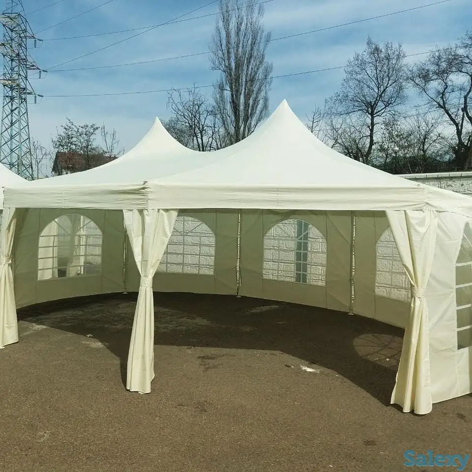 Шатер 5м*7м, восьмиугольный. Цвет - шампань., фотография 1