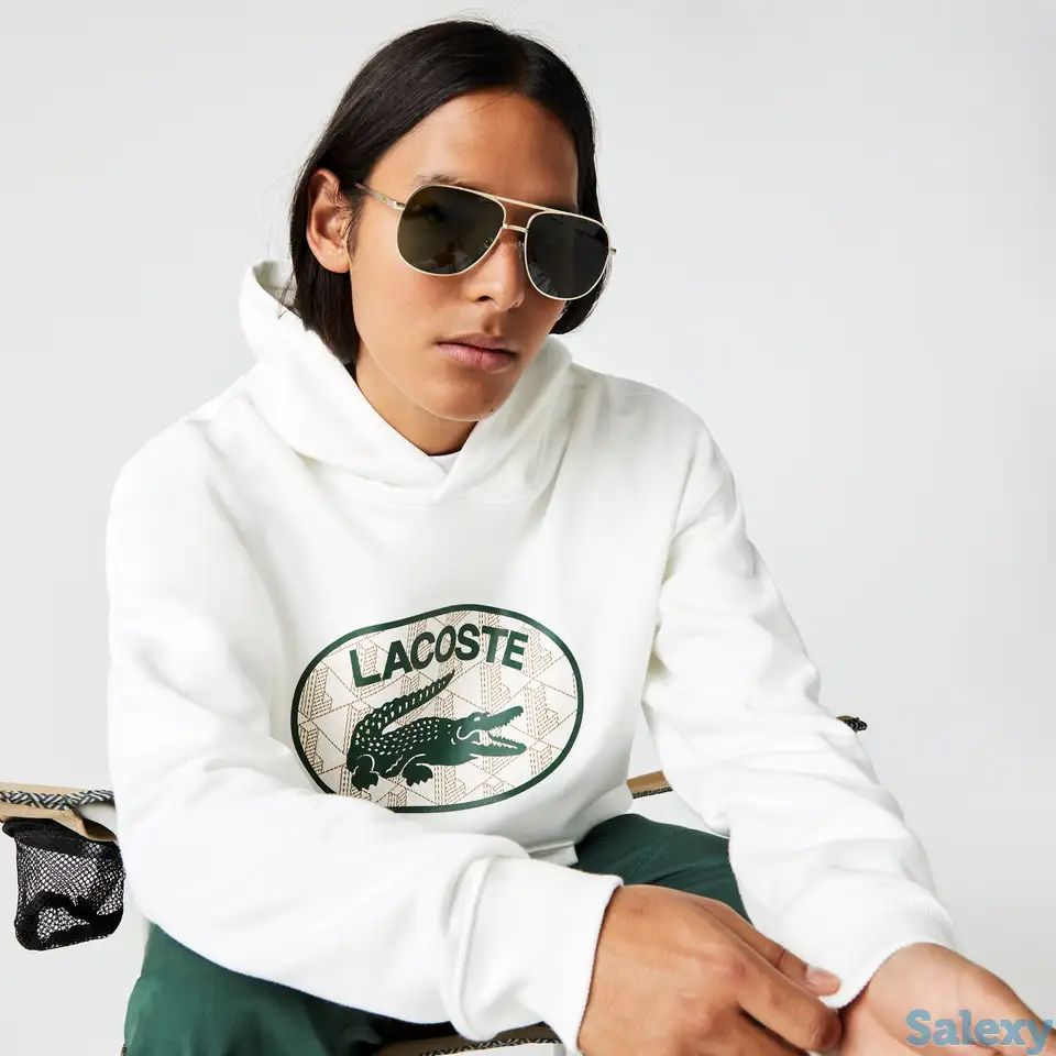 Мужская свободная толстовка lacoste loose fit с капюшоном и фирменной монограммой, фотография 1