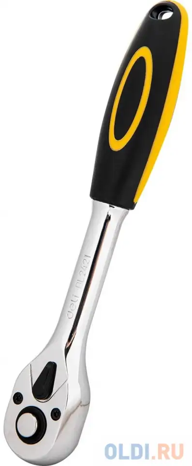 Ключ-трещотка deli dl2421 3/8" размер: 200 мм. двухкомпонентная трещотка, 45 t, фотография 1