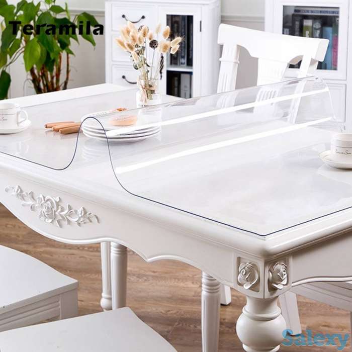 Скатерть Клеенка прозрачная, гибкое стекло, силиконовая 1.5 мм 1,0 v, фотография 4