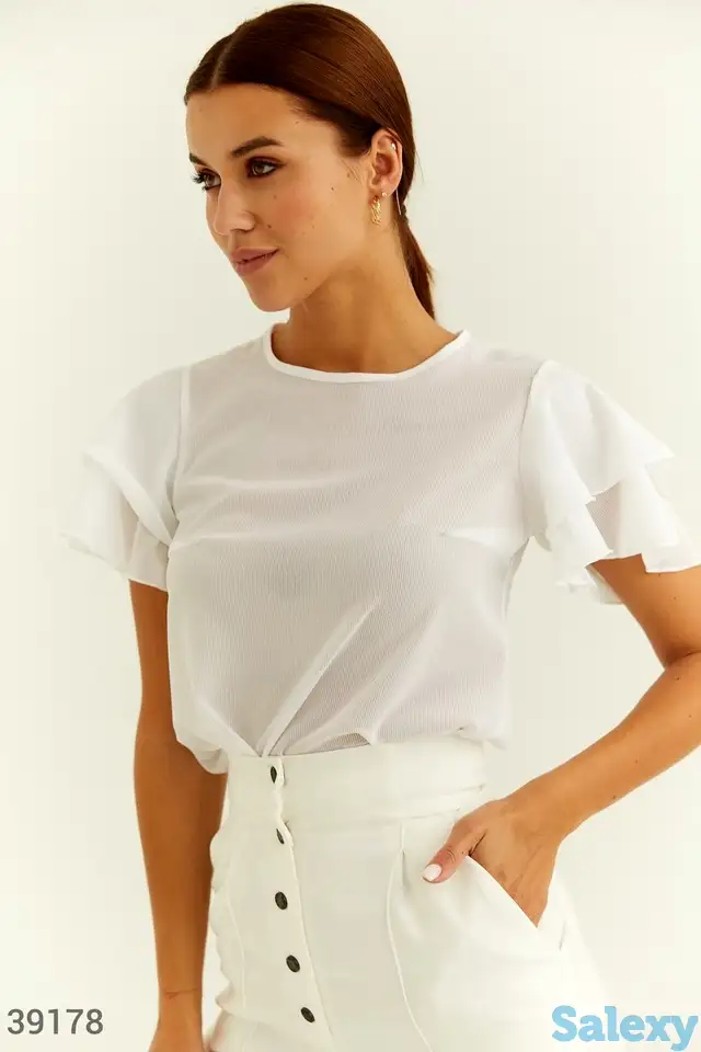 Белая шифоновая блуза, фотография 1