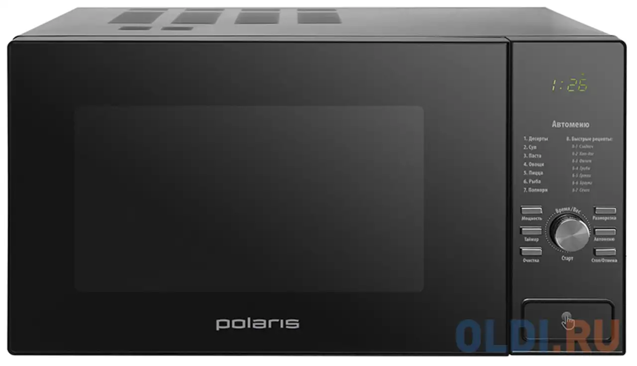 Микроволновая печь polaris pmo 2303d rus 900 вт чёрный, фотография 1