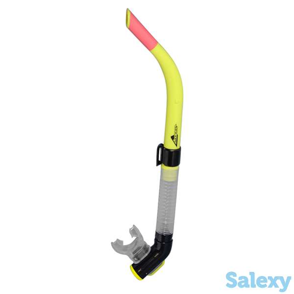 Трубка shark с клапанами sn-09as жёлтая akvilon, фотография 2