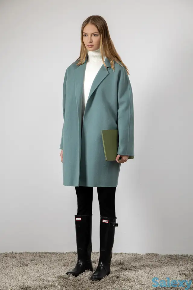 Пальто укороченное на запах с поясом vassa&co, фотография 2