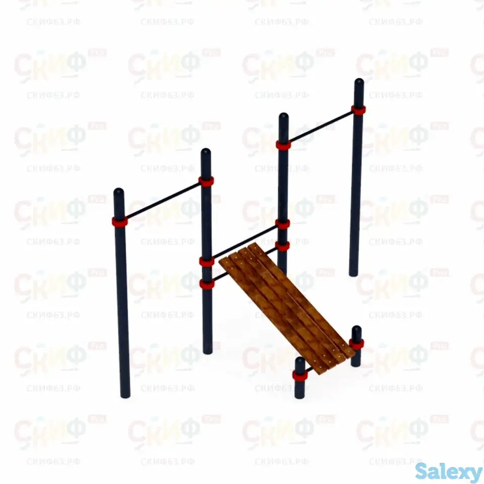 Воркаут  14 (89) | скамья для пресса с двумя турниками, фотография 1