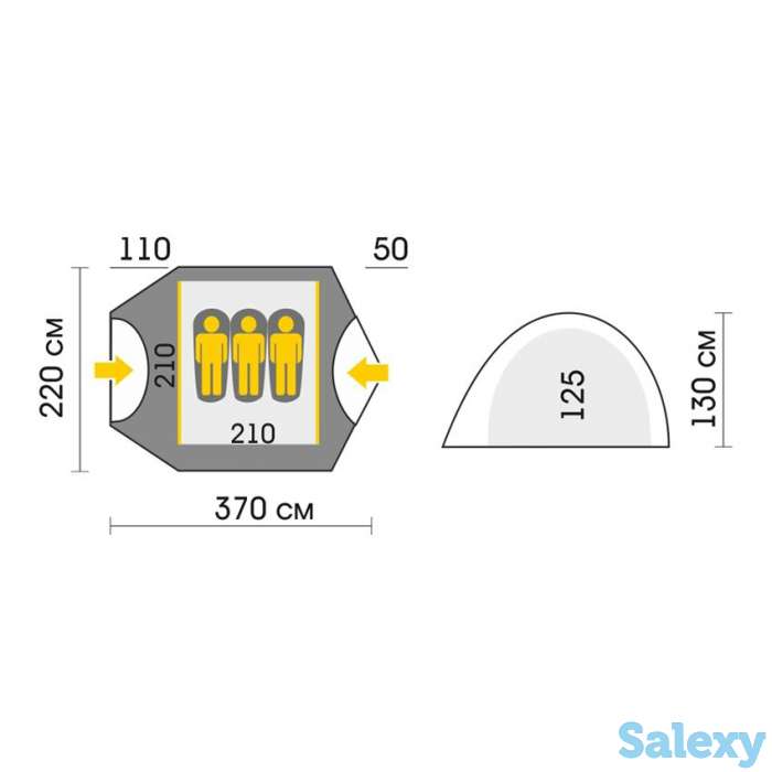 Палатка talberg malm 3 зеленая, фотография 2