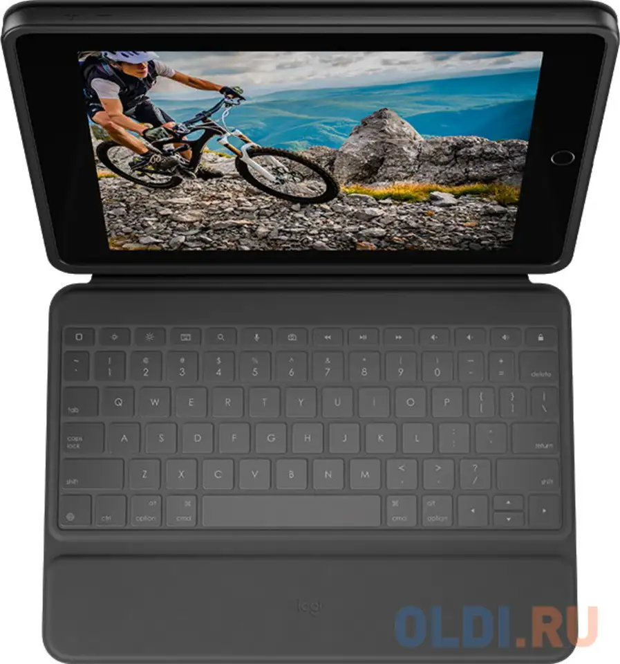Клавиатура беспроводная logitech rugged folio bluetooth черный, фотография 1