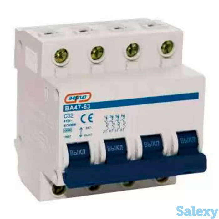 Автоматический выключатель 4P 25A ВА 47-63 Энергия, 3 шт, фотография 1