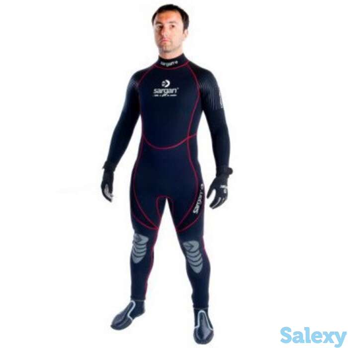 Гидрокостюм sargan nero муж. монокостюм 5 мм красная строчка, фотография 1